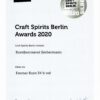 Urkunde Craft Spirits Award